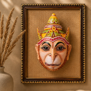 lord hanuman mask framed