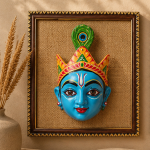 lord krishna mask framed