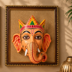 lord ganesh mask framed